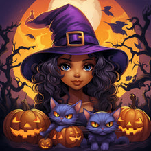 Load image into Gallery viewer, Diamond Painting - Full Round - little witch (40*40CM)

