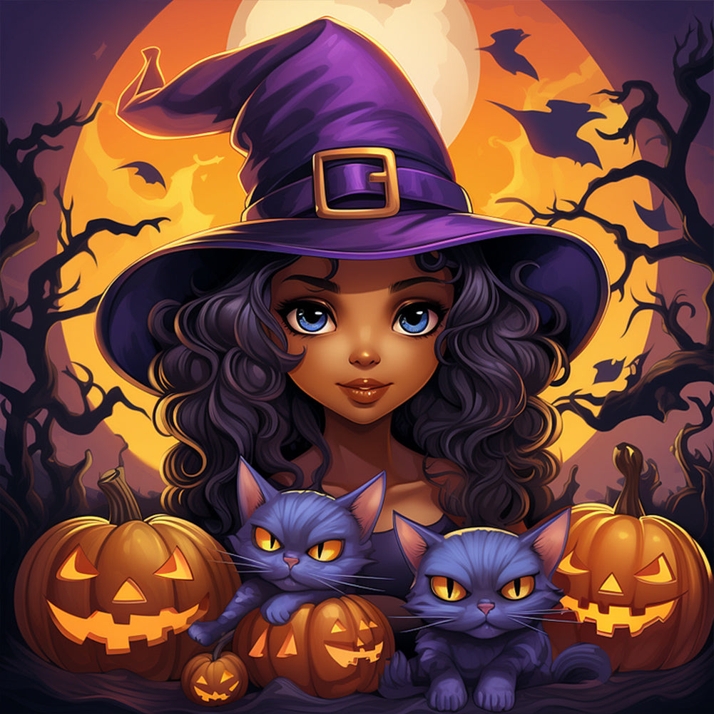 Diamond Painting - Full Round - little witch (40*40CM)