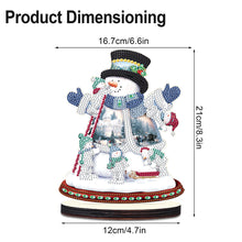 Load image into Gallery viewer, Christmas Snowman Wooden Desktop Diamond Painting Ornament (#1)
