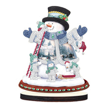 Load image into Gallery viewer, Christmas Snowman Wooden Desktop Diamond Painting Ornament (#1)
