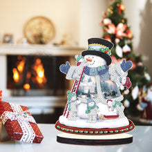 Load image into Gallery viewer, Christmas Snowman Wooden Desktop Diamond Painting Ornament (#1)
