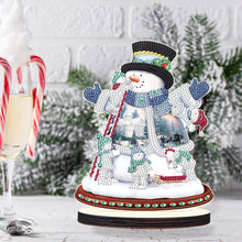 Load image into Gallery viewer, Christmas Snowman Wooden Desktop Diamond Painting Ornament (#1)
