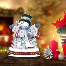Load image into Gallery viewer, Christmas Snowman Wooden Desktop Diamond Painting Ornament (#1)
