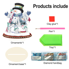 Load image into Gallery viewer, Christmas Snowman Wooden Desktop Diamond Painting Ornament (#1)
