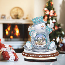Load image into Gallery viewer, Christmas Snowman Wooden Desktop Diamond Painting Ornament (#3)
