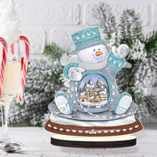 Load image into Gallery viewer, Christmas Snowman Wooden Desktop Diamond Painting Ornament (#3)
