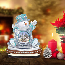 Load image into Gallery viewer, Christmas Snowman Wooden Desktop Diamond Painting Ornament (#3)
