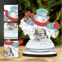 Load image into Gallery viewer, Christmas Snowman Wooden Desktop Diamond Painting Ornament (#4)
