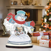 Load image into Gallery viewer, Christmas Snowman Wooden Desktop Diamond Painting Ornament (#4)
