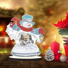 Load image into Gallery viewer, Christmas Snowman Wooden Desktop Diamond Painting Ornament (#4)
