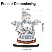 Load image into Gallery viewer, Christmas Snowman Wooden Desktop Diamond Painting Ornament (#5)
