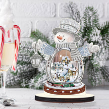 Load image into Gallery viewer, Christmas Snowman Wooden Desktop Diamond Painting Ornament (#6)
