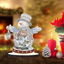 Load image into Gallery viewer, Christmas Snowman Wooden Desktop Diamond Painting Ornament (#6)
