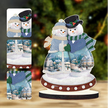 Load image into Gallery viewer, Christmas Snowman Wooden Desktop Diamond Painting Ornament (#7)
