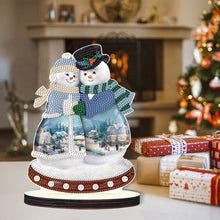 Load image into Gallery viewer, Christmas Snowman Wooden Desktop Diamond Painting Ornament (#7)
