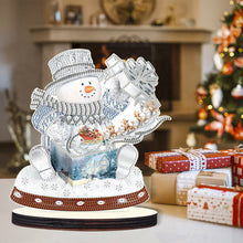 Load image into Gallery viewer, Christmas Snowman Wooden Desktop Diamond Painting Ornament (#8)
