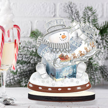 Load image into Gallery viewer, Christmas Snowman Wooden Desktop Diamond Painting Ornament (#8)
