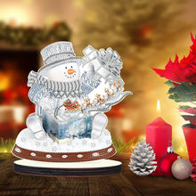 Load image into Gallery viewer, Christmas Snowman Wooden Desktop Diamond Painting Ornament (#8)
