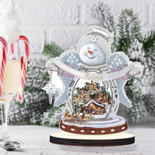 Load image into Gallery viewer, Christmas Snowman Wooden Desktop Diamond Painting Ornament (#11)
