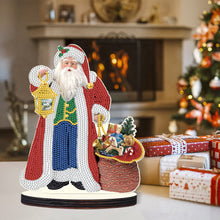 Load image into Gallery viewer, Wooden Desktop Diamond Painting Ornament Diamond Table Decor (Santa #1)
