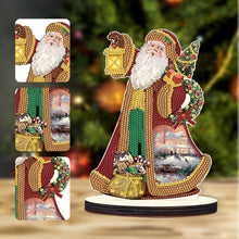 Load image into Gallery viewer, Wooden Desktop Diamond Painting Ornament Diamond Table Decor (Santa #2)
