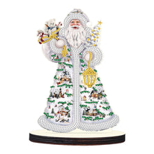 Load image into Gallery viewer, Wooden Desktop Diamond Painting Ornament Diamond Table Decor (Santa #3)
