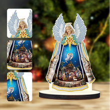 Load image into Gallery viewer, Wooden Desktop Diamond Painting Ornament Diamond Table Decor (Christmas Angel)
