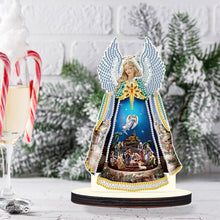 Load image into Gallery viewer, Wooden Desktop Diamond Painting Ornament Diamond Table Decor (Christmas Angel)

