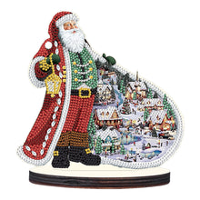 Load image into Gallery viewer, Wooden Desktop Diamond Painting Ornament Diamond Table Decor (Santa #5)
