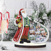 Load image into Gallery viewer, Wooden Desktop Diamond Painting Ornament Diamond Table Decor (Santa #5)
