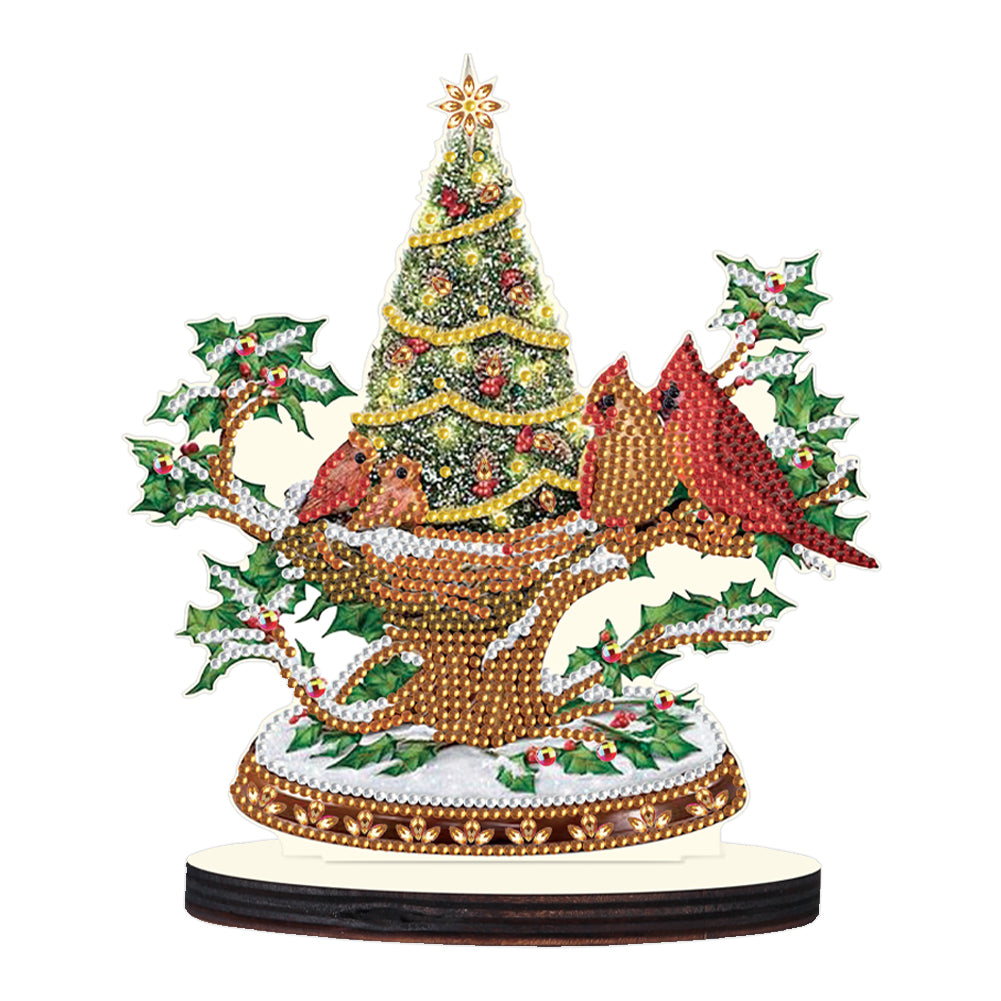 Christmas Snow Scene Wooden Desktop Diamond Painting Ornament (#1)