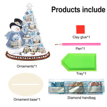 Load image into Gallery viewer, 2PCS Wooden Xmas Snowman Desktop Diamond Painting Ornament (#2)
