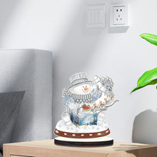 Load image into Gallery viewer, 2PCS Wooden Xmas Snowman Desktop Diamond Painting Ornament (#4)
