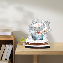 Load image into Gallery viewer, 2PCS Wooden Xmas Snowman Desktop Diamond Painting Ornament (#4)
