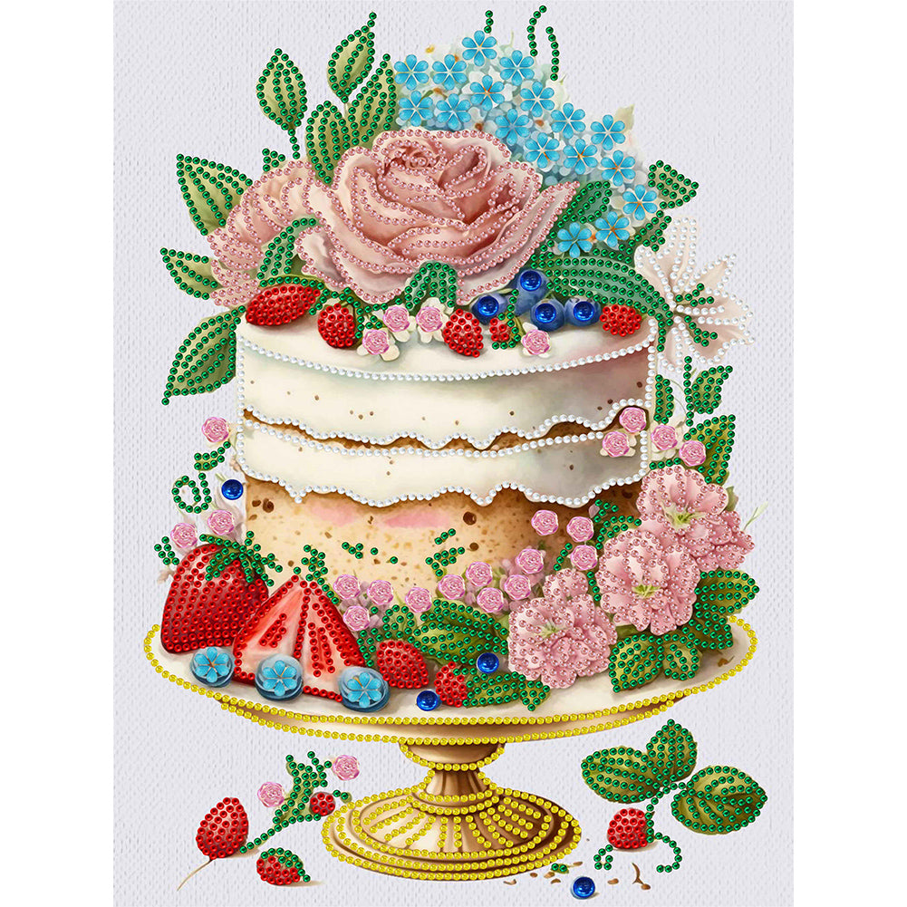 Diamond Painting - Partial Special Shaped - cake desserts (30*40CM)
