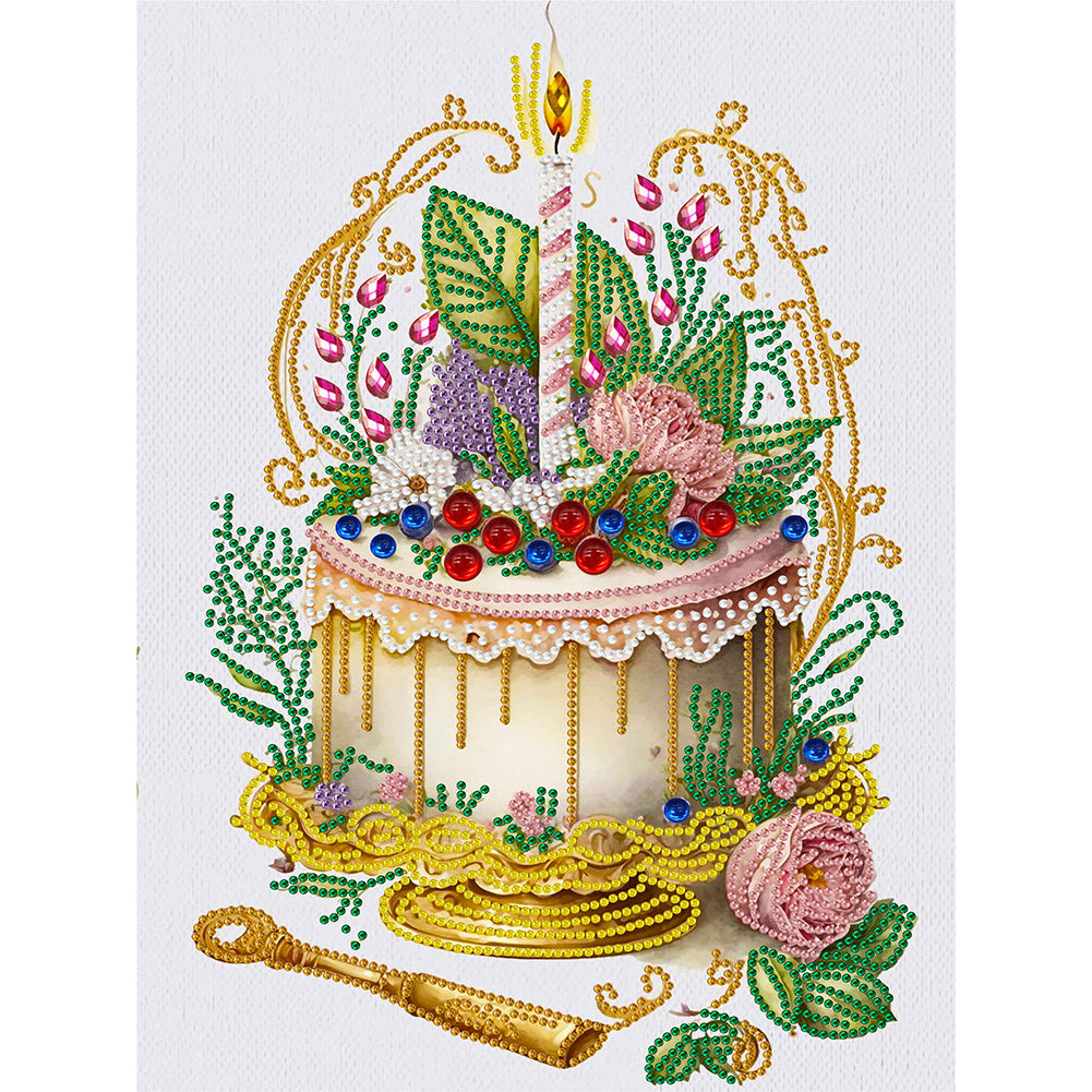 Diamond Painting - Partial Special Shaped - cake desserts (30*40CM)