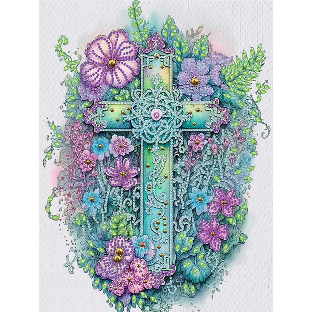 Diamond Painting - Partial Special Shaped - cross (30*40CM)