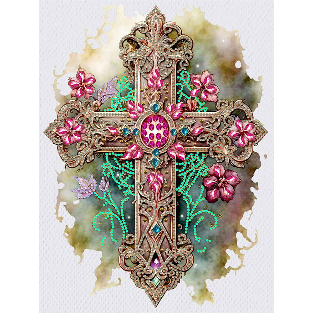 Diamond Painting - Partial Special Shaped - cross (30*40CM)