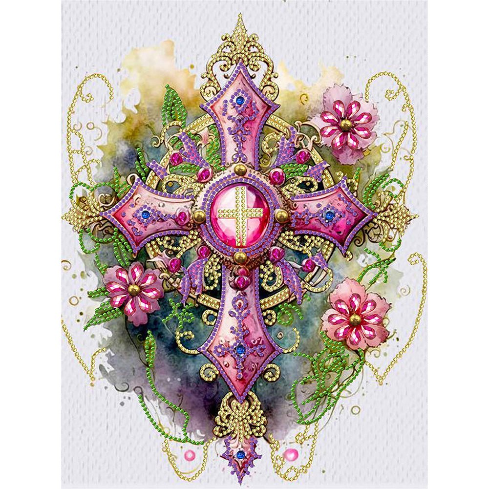 Diamond Painting - Partial Special Shaped - cross (30*40CM)