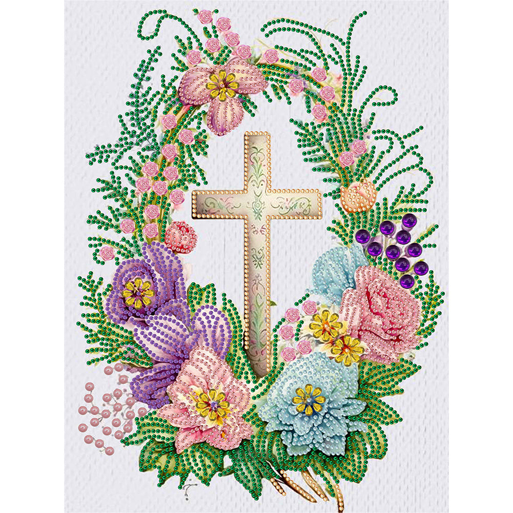 Diamond Painting - Partial Special Shaped - cross (30*40CM)