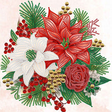 Load image into Gallery viewer, Diamond Painting - Partial Special Shaped - Christmas flower poinsettia (30*30CM)
