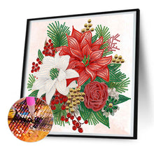 Load image into Gallery viewer, Diamond Painting - Partial Special Shaped - Christmas flower poinsettia (30*30CM)
