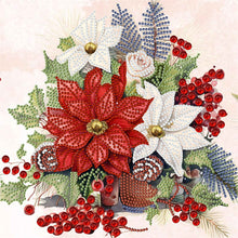 Load image into Gallery viewer, Diamond Painting - Partial Special Shaped - Christmas flower poinsettia (30*30CM)
