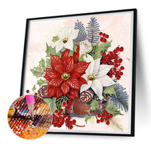 Load image into Gallery viewer, Diamond Painting - Partial Special Shaped - Christmas flower poinsettia (30*30CM)
