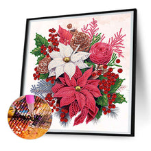 Load image into Gallery viewer, Diamond Painting - Partial Special Shaped - Christmas flower poinsettia (30*30CM)
