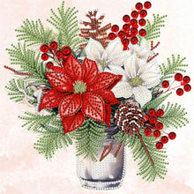 Load image into Gallery viewer, Diamond Painting - Partial Special Shaped - Christmas flower poinsettia (30*30CM)
