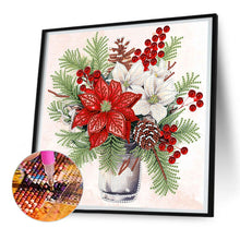 Load image into Gallery viewer, Diamond Painting - Partial Special Shaped - Christmas flower poinsettia (30*30CM)
