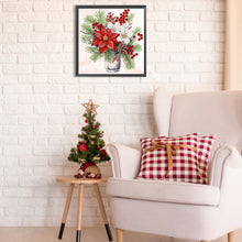 Load image into Gallery viewer, Diamond Painting - Partial Special Shaped - Christmas flower poinsettia (30*30CM)
