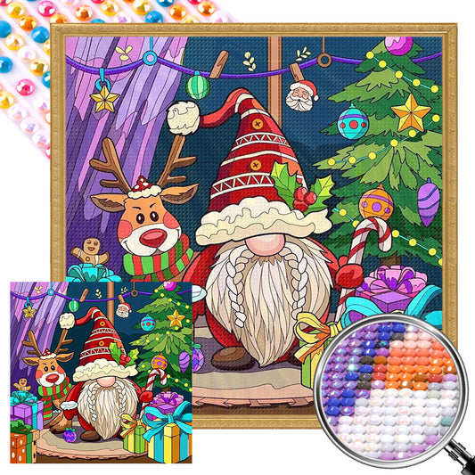 AB Diamond Painting - Full Round - christmas gnome (40*40CM)