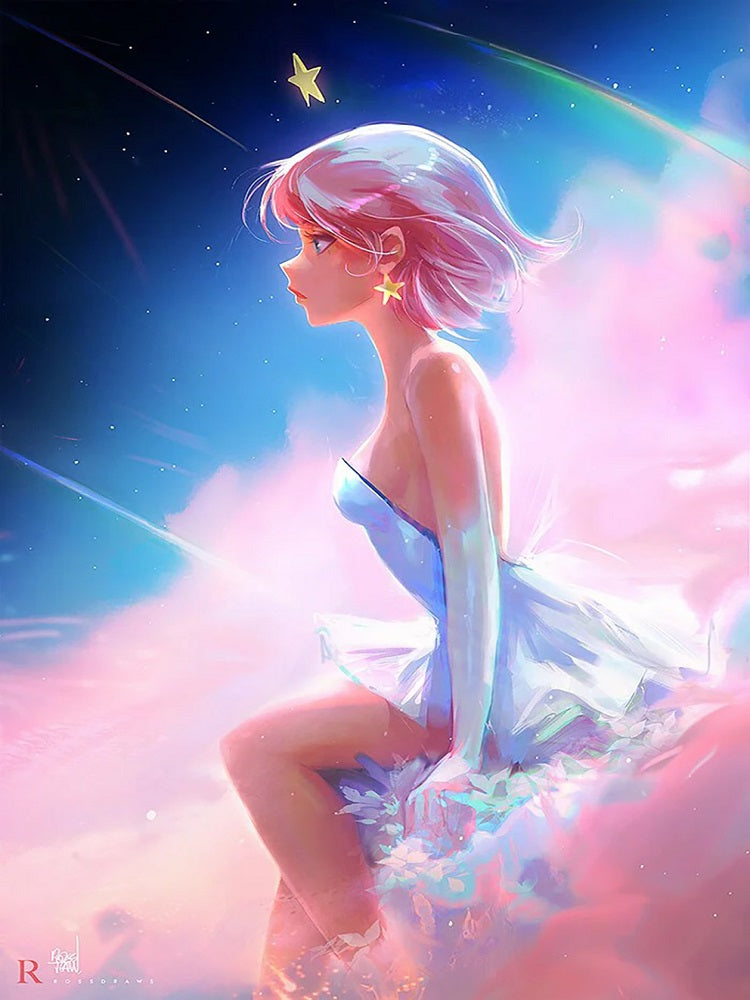 Diamond Painting - Full Round - pink hair idol (40*60CM)